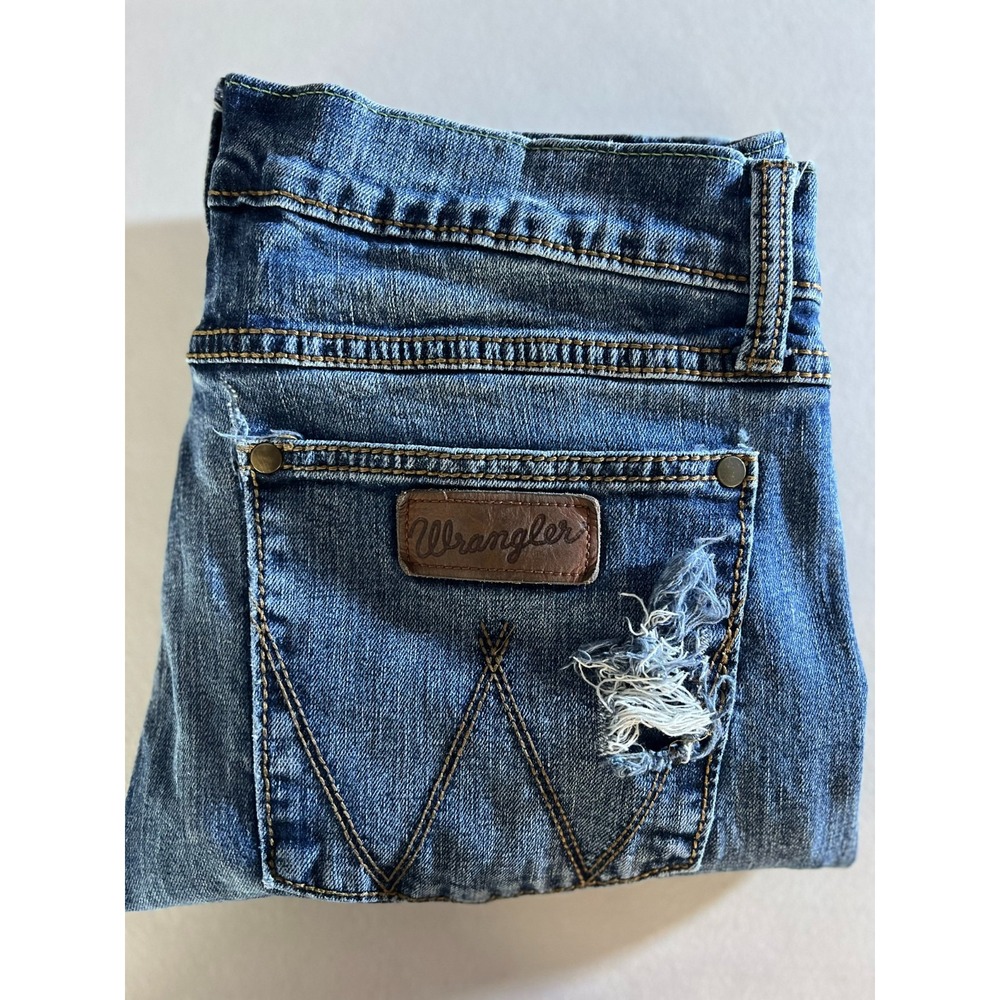 Wrangler Retro Mens Slim Straight Blue Denim Jeans 31x32 Fits 30x30 WLT88BZ